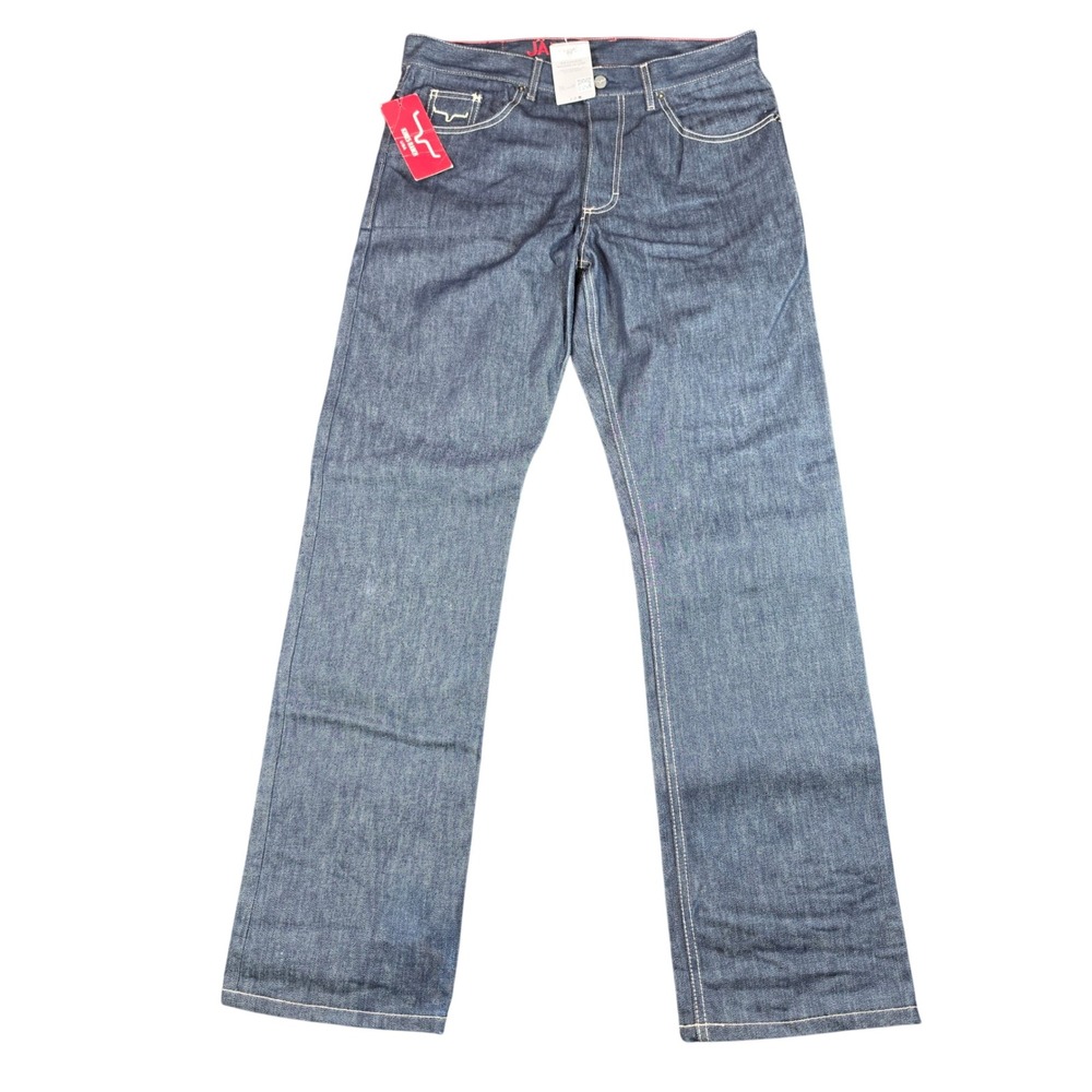 Kimes Ranch James Jeans Indigo Blue Mens 35x32 Straight Leg Dark Wash Denim NEW